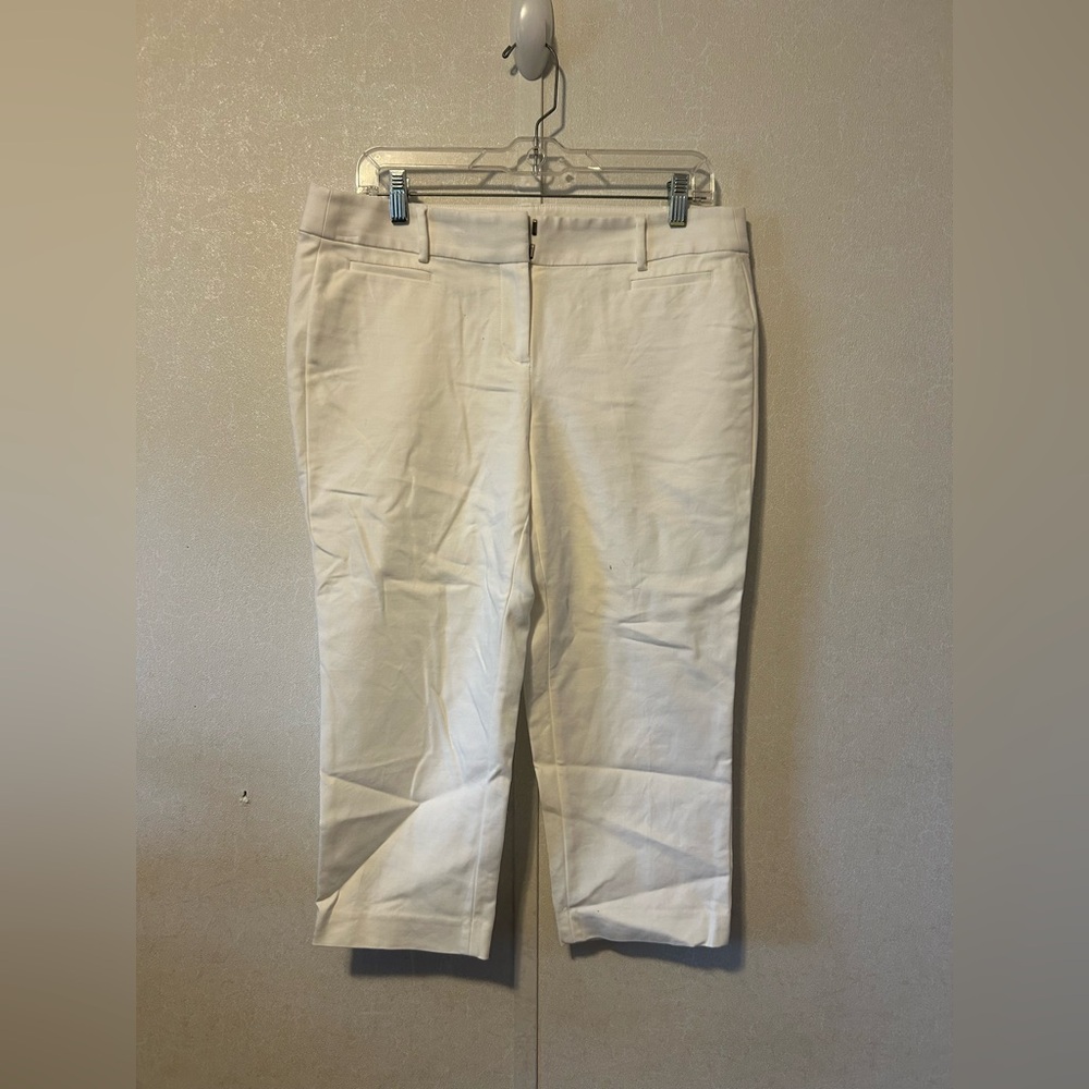 LOFT | White Cropped Trousers | Size 10 petite